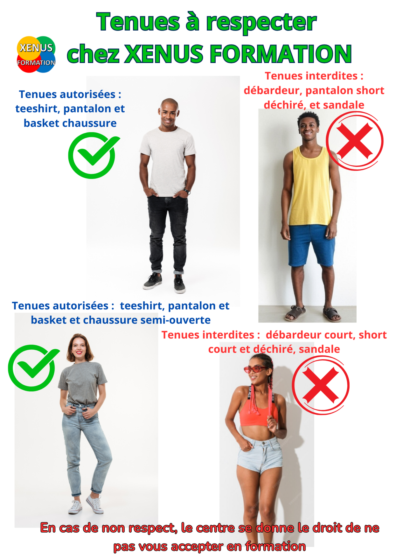Tenue a respecter chez xenus formation